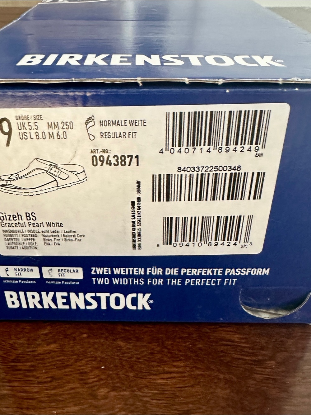 Birkenstock Pearl White Gizeh Leather Thong Sandals - Picture 10 of 11